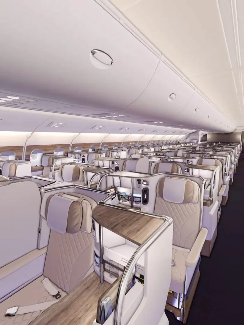 Emirates A380 Business Class cabin